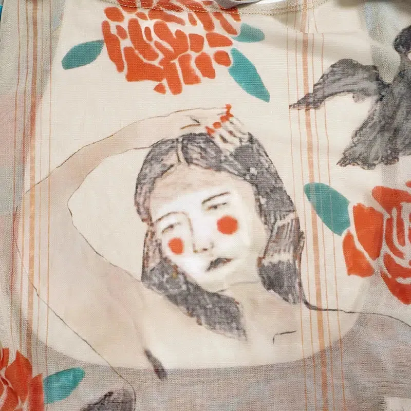 Abstract Woman Backless Crop Top sold by Streetwear Society product image thumbnail 2