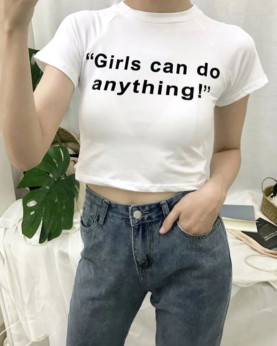 Girls Can Do Anything Crop Tee sold by Streetwear Society product image thumbnail 3