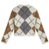 Preppy Aesthetic Argyle Cardigan sold by Streetwear Society