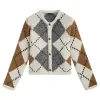 Preppy Aesthetic Argyle Cardigan sold by Streetwear Society
