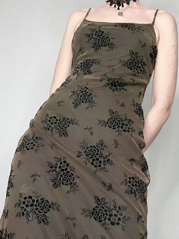 Floral Spaghetti Strap Maxi Dress sold by Streetwear Society product image thumbnail 4