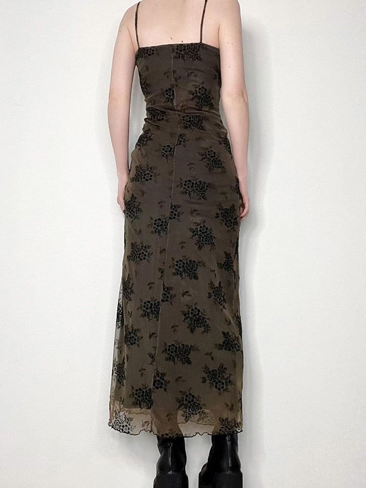 Floral Spaghetti Strap Maxi Dress sold by Streetwear Society product image thumbnail 2