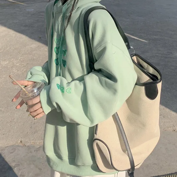 Mint Aesthetic Heart Hoodie sold by Streetwear Society product image thumbnail 2