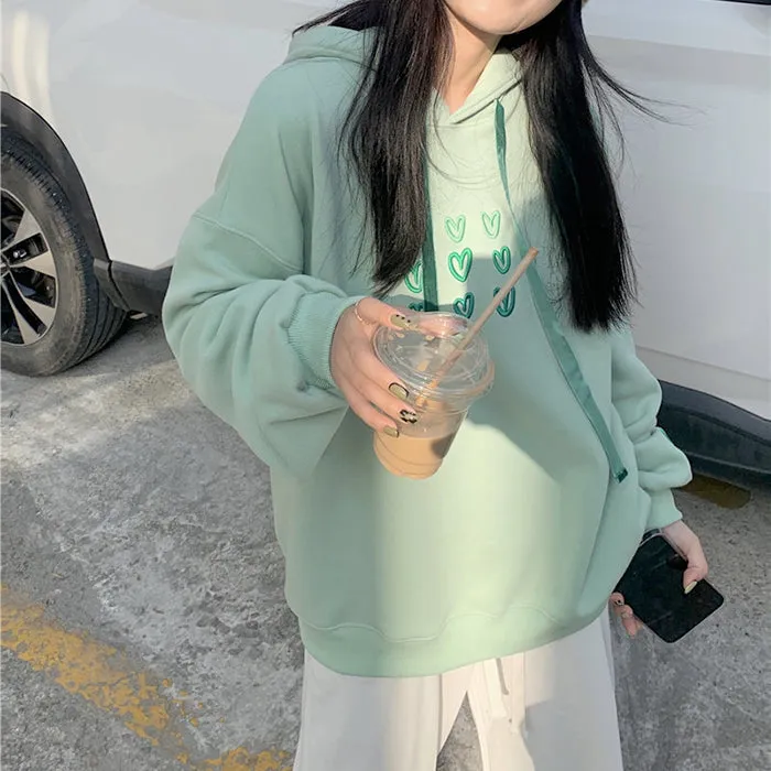 Mint Aesthetic Heart Hoodie sold by Streetwear Society product image thumbnail 3