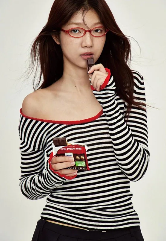 Basic Striped Scoop Neckline Top sold by Streetwear Society