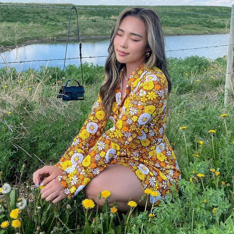 Floral Long Sleeve Mini Dress sold by Streetwear Society product image thumbnail 2