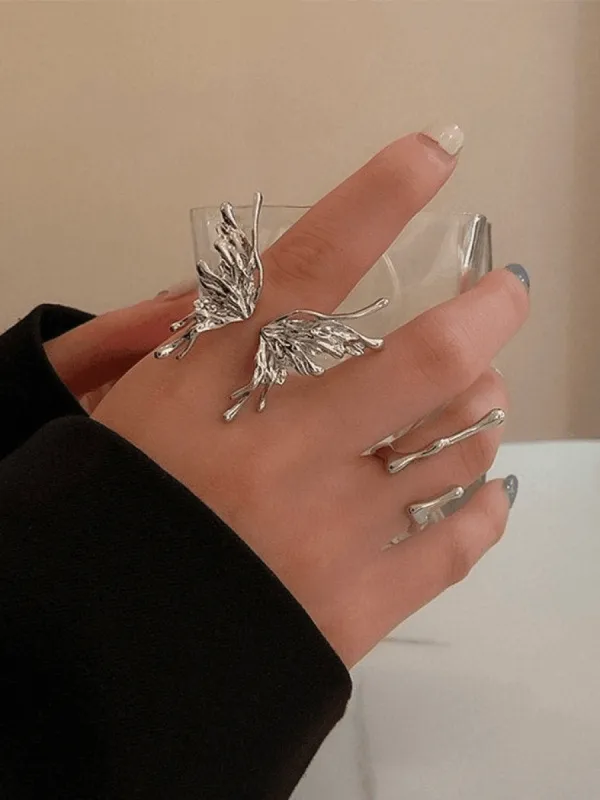 Grunge butterfly cuff ring sold by Streetwear Society