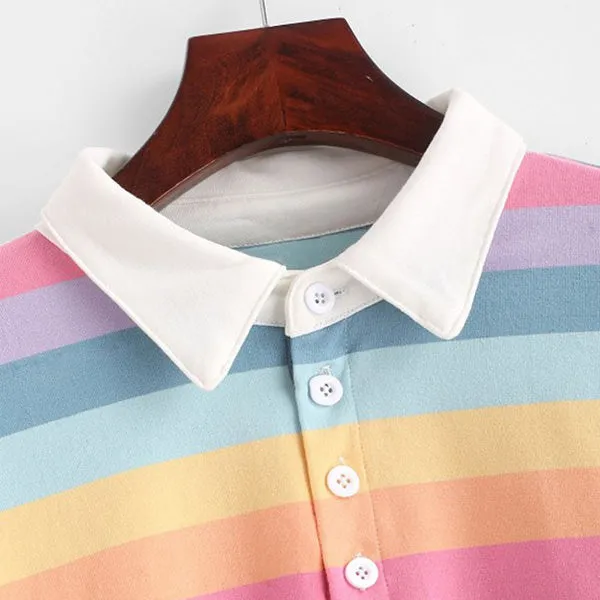 Rainbow Collared Top sold by Streetwear Society product image thumbnail 4