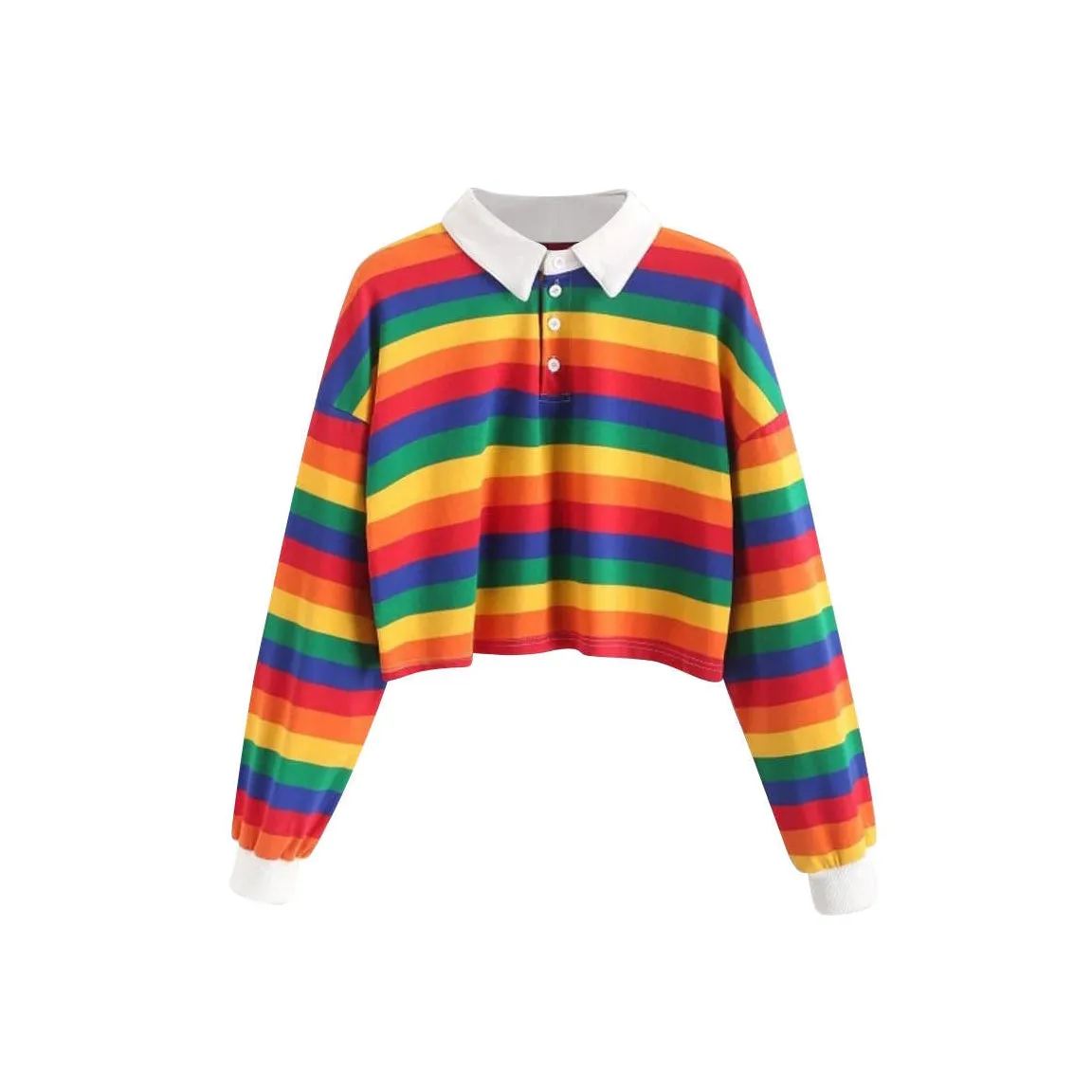 Rainbow Collared Top sold by Streetwear Society