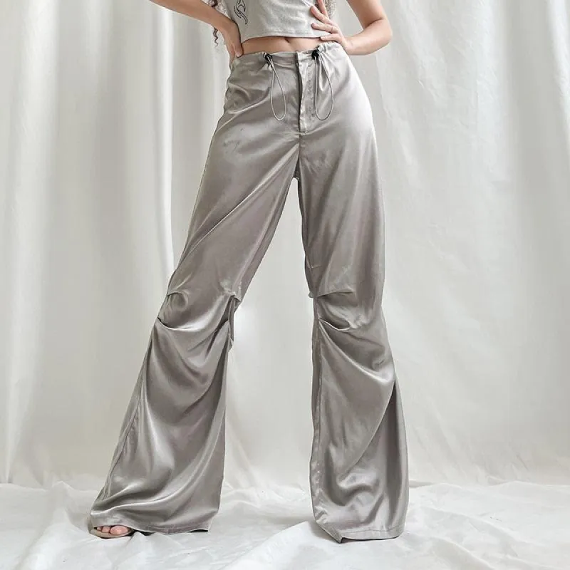Y2K Satin Wide Leg Pants sold by Streetwear Society