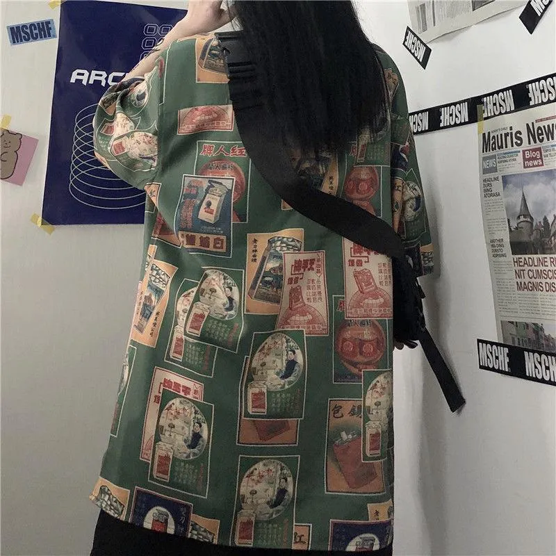 Japanese Figure Print Shirt sold by Streetwear Society