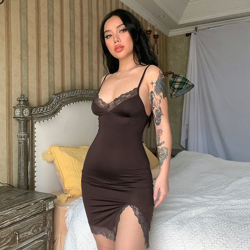 V Neck Spaghetti Strap Mini Dress sold by Streetwear Society product image thumbnail 6