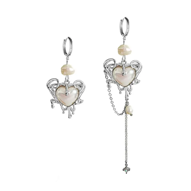 Pearl Heart Drop Earrings sold by Streetwear Society