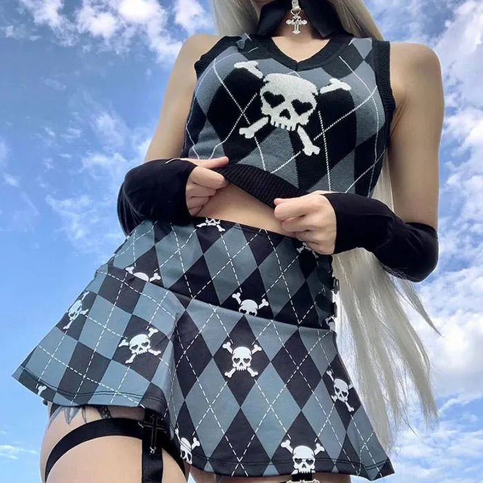 Emo Aesthetic Argyle Vest sold by Streetwear Society