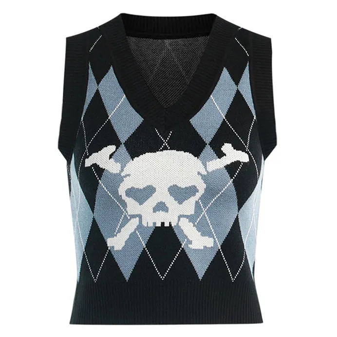 Emo Aesthetic Argyle Vest sold by Streetwear Society product image thumbnail 3