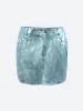 Metallic Faux Leather Mini Skirt sold by Streetwear Society