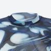Cyberpunk Blue Aura Sheer Top sold by Streetwear Society
