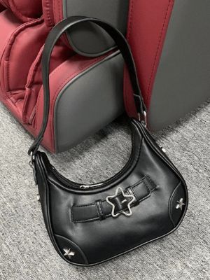 Star Embellished PU Leather Shoulder Bag sold by Streetwear Society