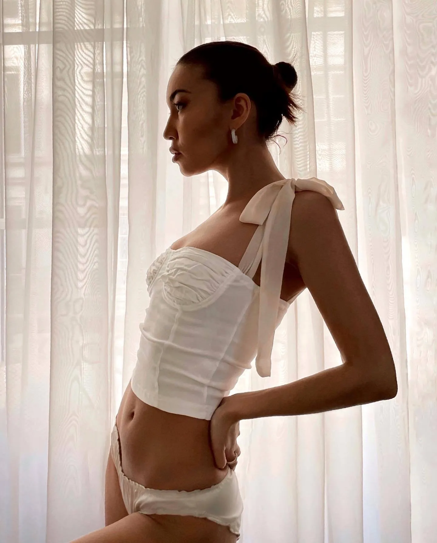 "Jasmine" knotted crop top sold by Streetwear Society