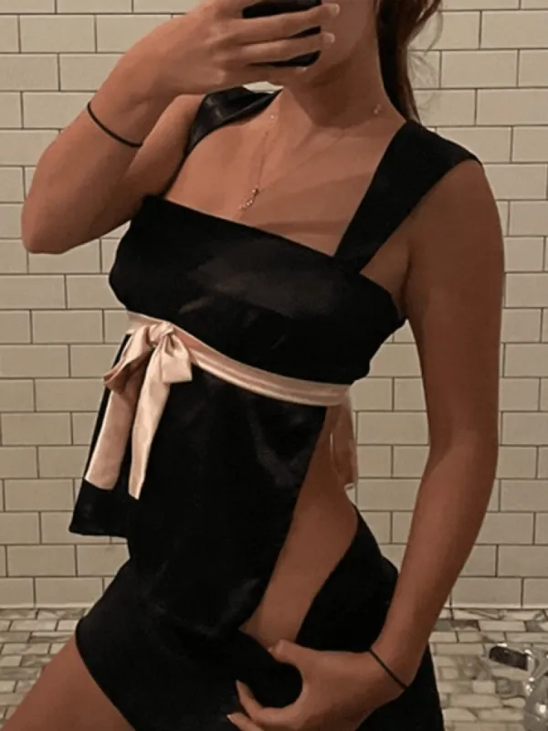 Backless Lace Up Tank Top sold by Streetwear Society