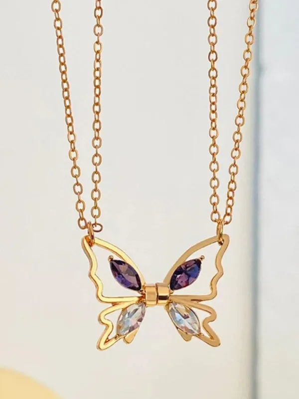 Magnetic Shimmer Butterfly Pendant Necklace sold by Streetwear Society