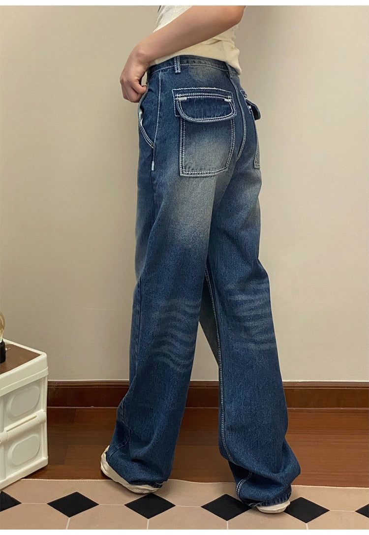 Vintage 90s straight leg baggy jeans sold by Streetwear Society product image thumbnail 4