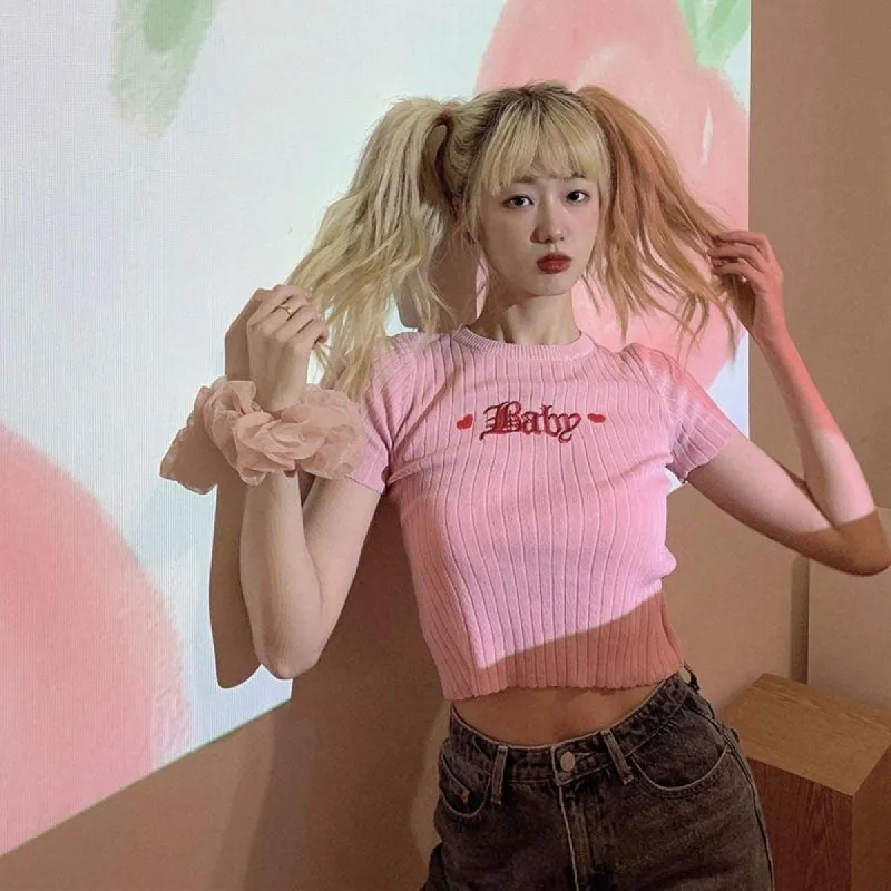 Barbie Embroidered Crop Top sold by Streetwear Society