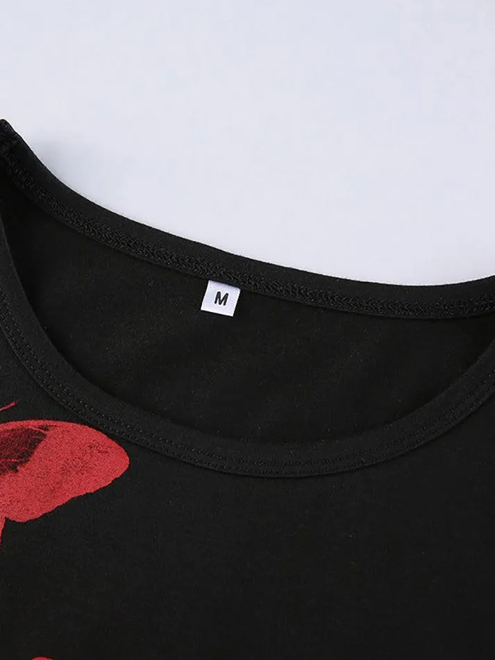 Butterfly Print Crop Tank Top sold by Streetwear Society product image thumbnail 3