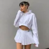 Pleated White Mini Tennis Skirt sold by Streetwear Society