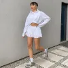 Pleated White Mini Tennis Skirt sold by Streetwear Society