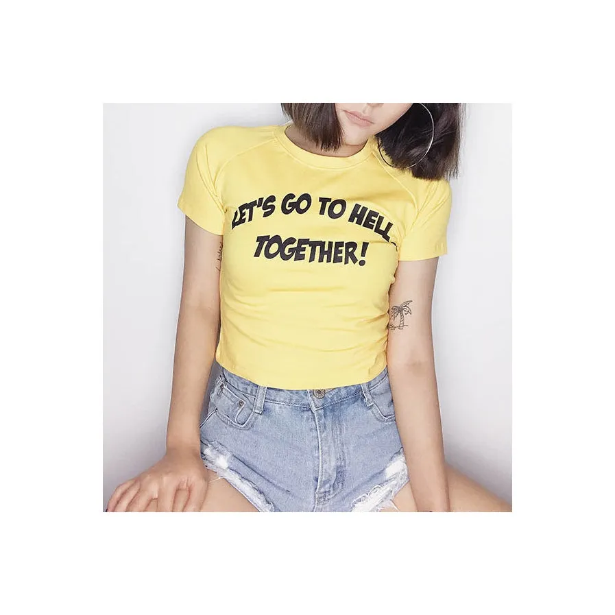 Let's Go To Hell Togerher Crop Tee sold by Streetwear Society product image thumbnail 3