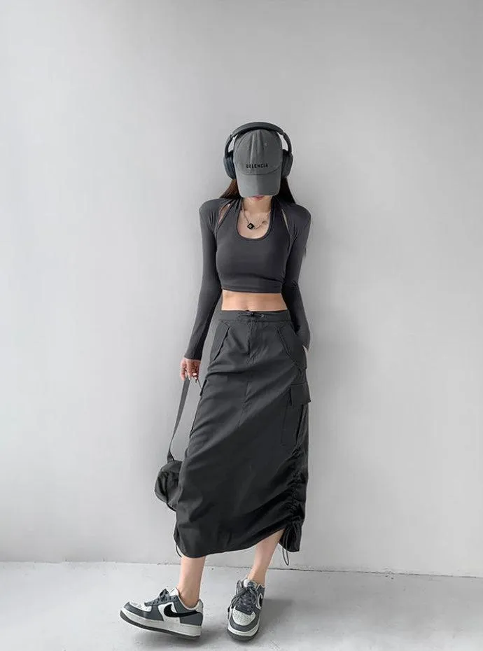 Drawstring Parachute Midi Skirt sold by Streetwear Society product image thumbnail 5