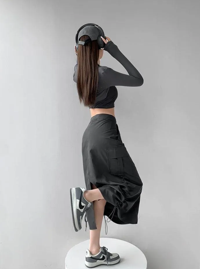 Drawstring Parachute Midi Skirt sold by Streetwear Society product image thumbnail 2