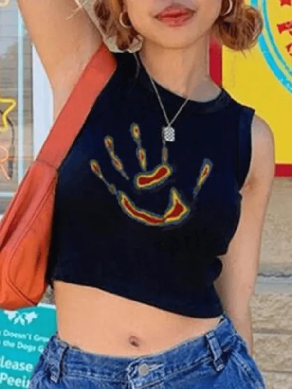 Palm Graphic Cropped Tank Top sold by Streetwear Society