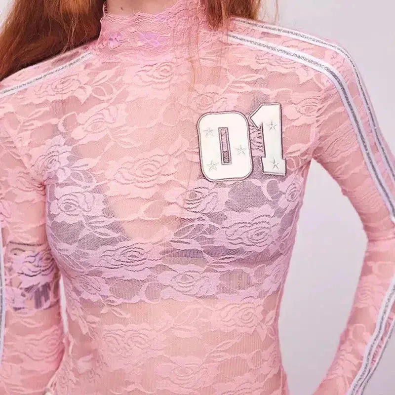 Y2K Embroidered Lace Top sold by Streetwear Society product image thumbnail 2
