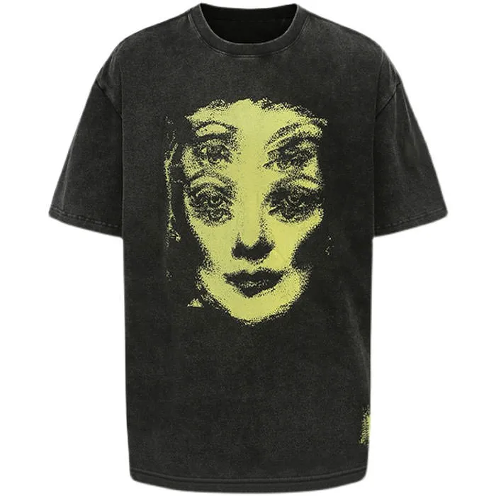 Grunge Ghost Face Graphic T-Shirt sold by Streetwear Society product image thumbnail 2