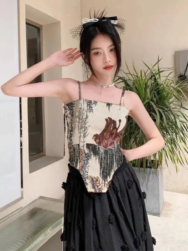 Cottagecore Zip-Up Corset Top sold by Streetwear Society
