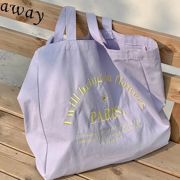 Paris Embroidered Flower Bag sold by Streetwear Society product image thumbnail 5