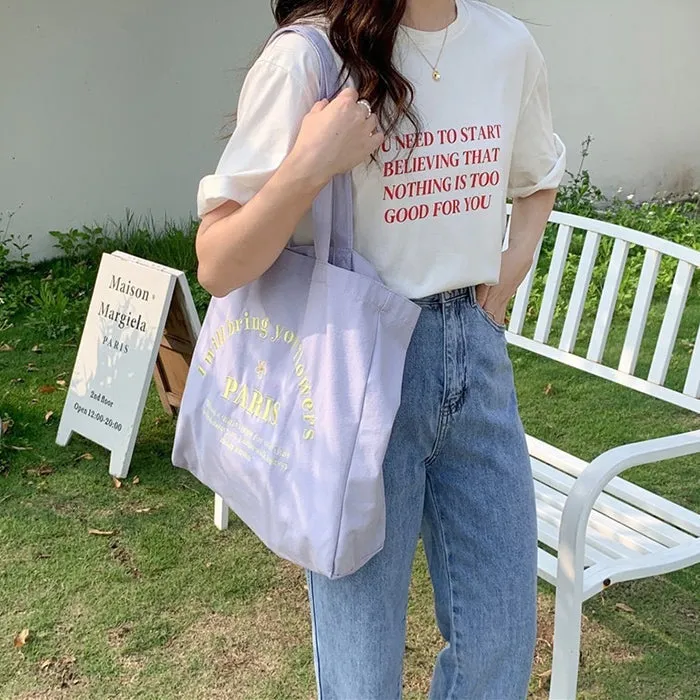 Paris Embroidered Flower Bag sold by Streetwear Society product image thumbnail 4