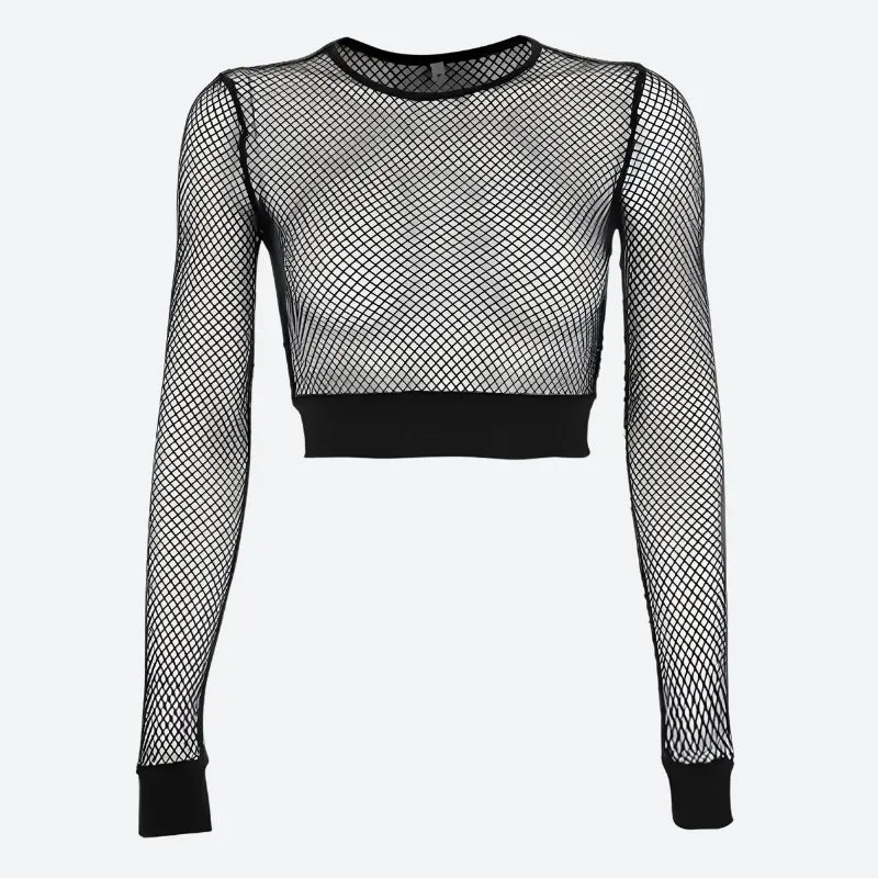 Grunge Fishnet Crop Top sold by Streetwear Society product image thumbnail 3