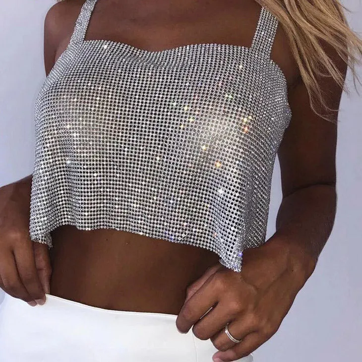 Feelin' So Icy Rhinestone Top sold by Streetwear Society