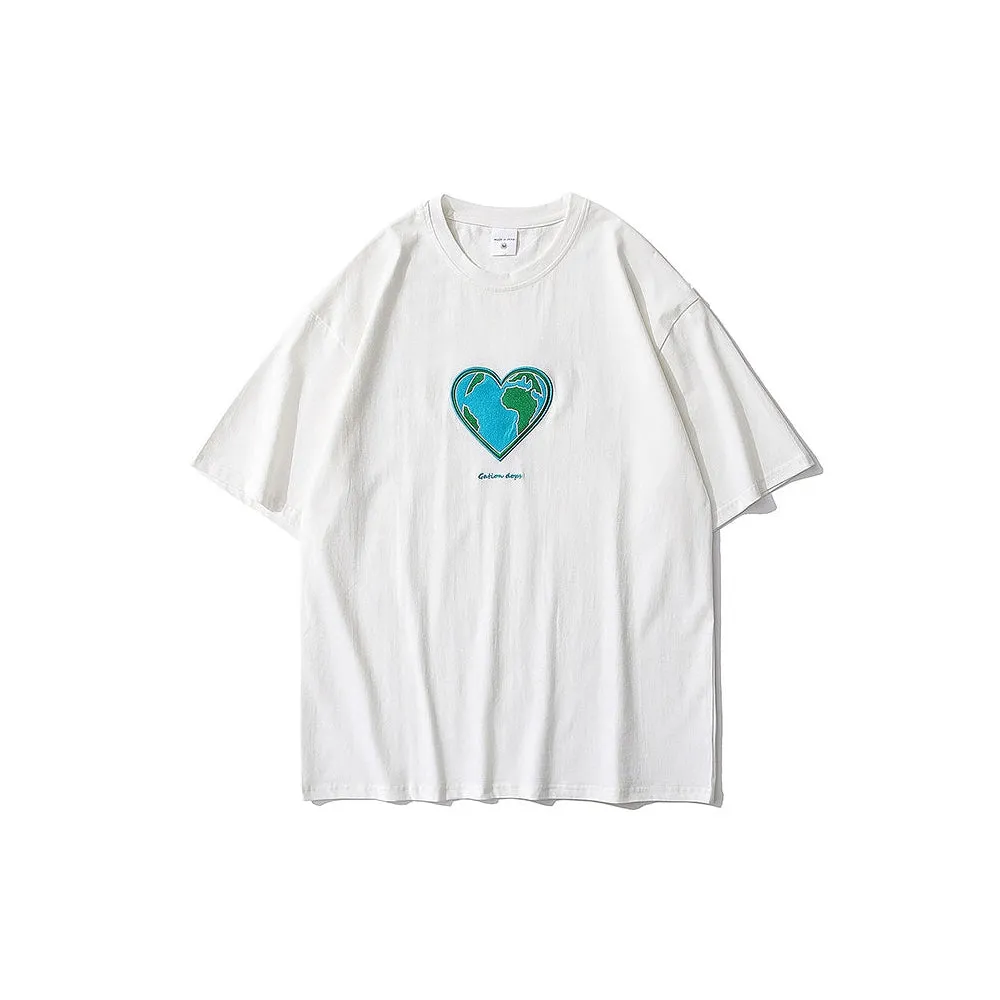 Heart Earth Embroidered Tee sold by Streetwear Society product image thumbnail 2