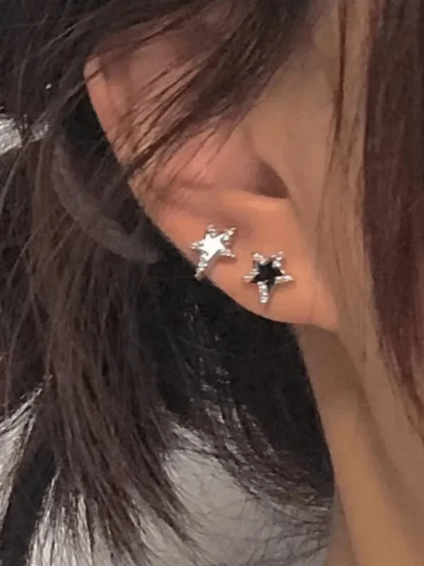 Irregular Rhinestone Star Pattern Earrings sold by Streetwear Society