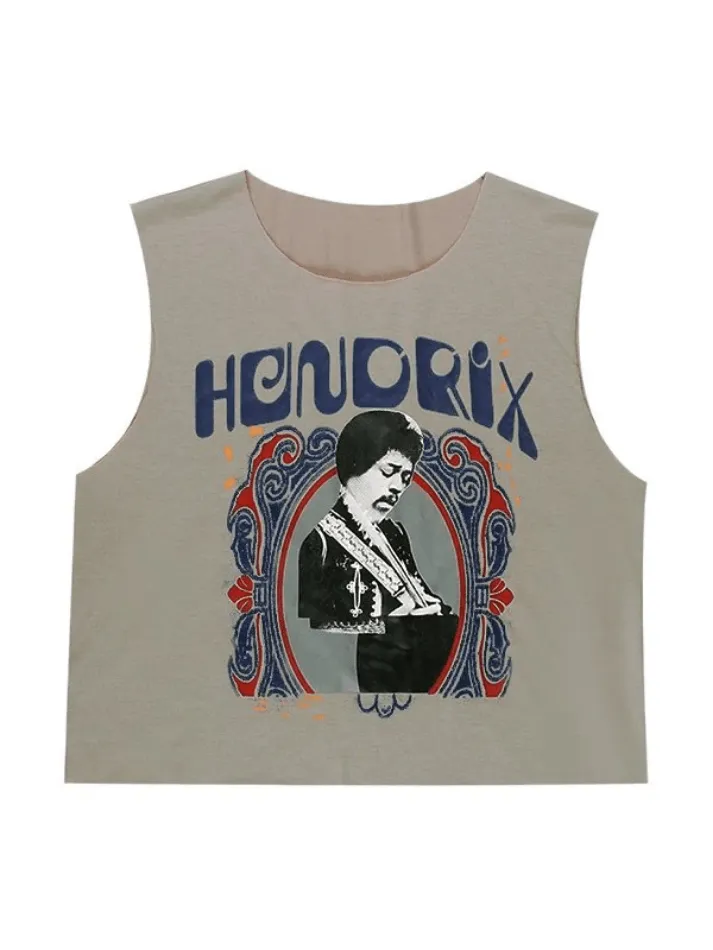 Face Print Cropped Tank Top sold by Streetwear Society product image thumbnail 3