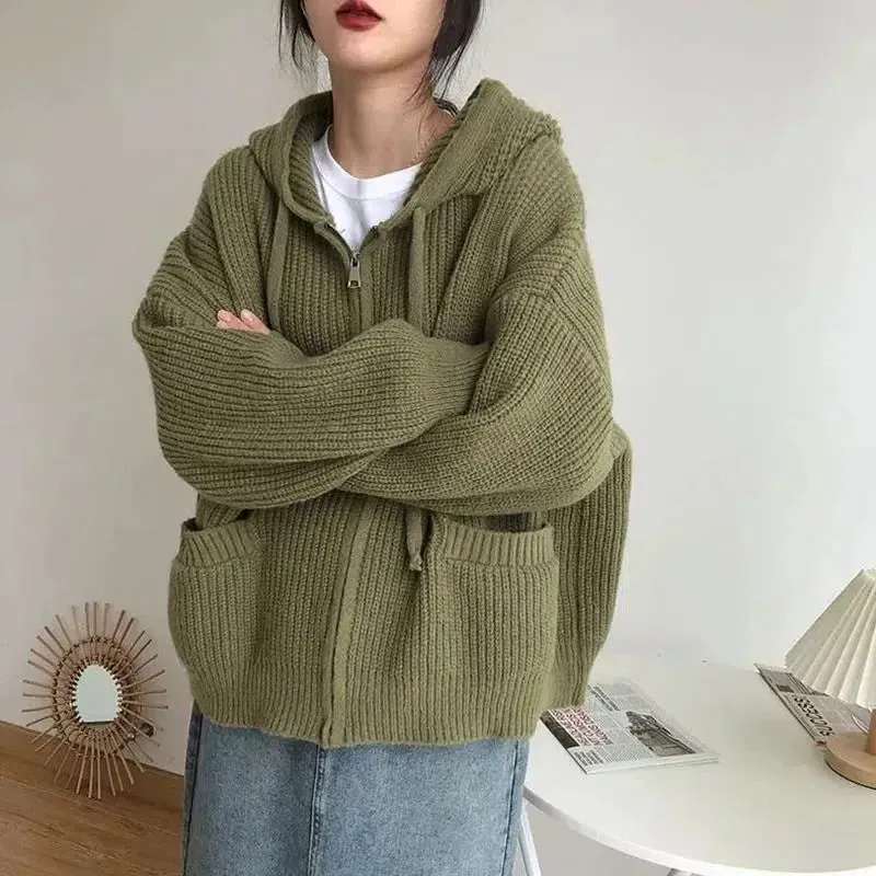 Oversized Knitted Hooded Cardigan sold by Streetwear Society product image thumbnail 5