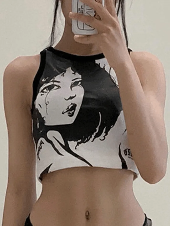 Punk Girl Cropped Tank Top sold by Streetwear Society product image thumbnail 2