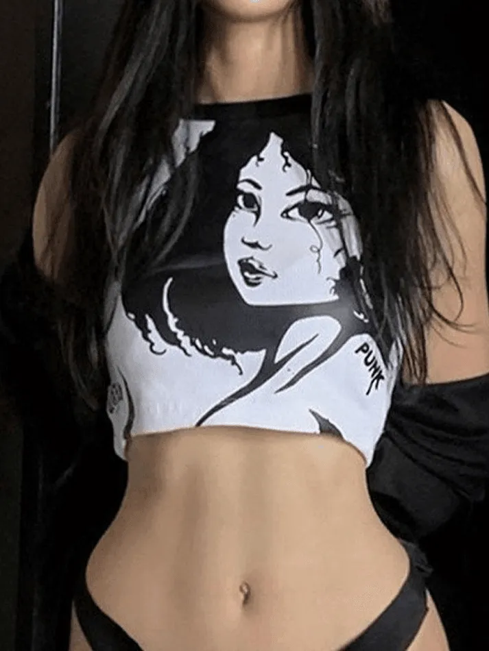Punk Girl Cropped Tank Top sold by Streetwear Society