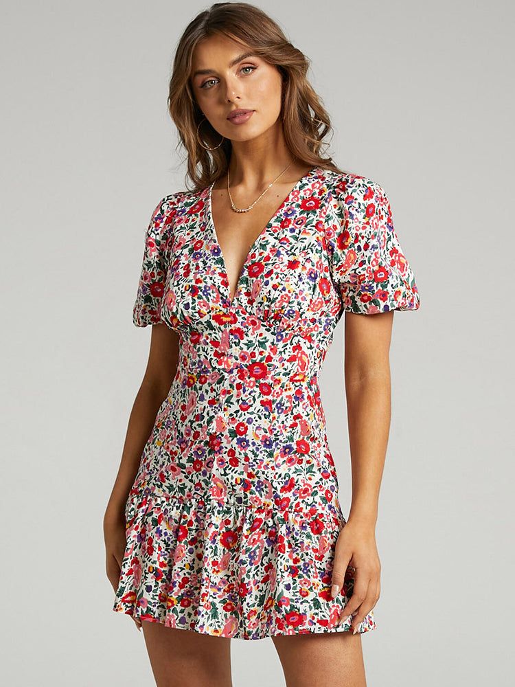 Vintage Floral Mini Dress sold by Streetwear Society product image thumbnail 4