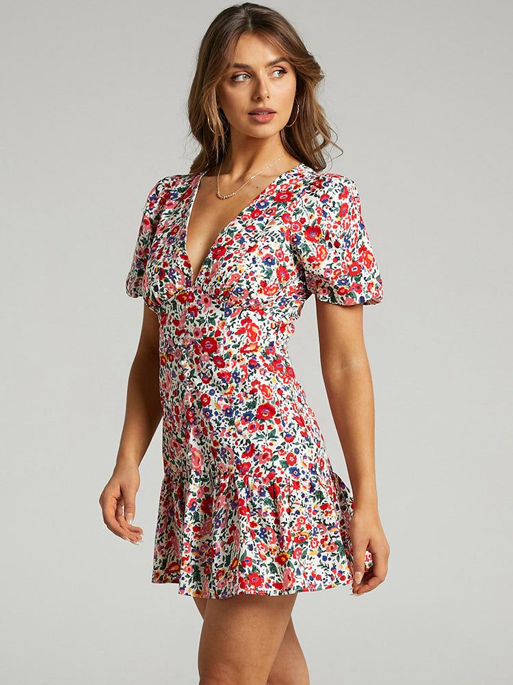 Vintage Floral Mini Dress sold by Streetwear Society product image thumbnail 6