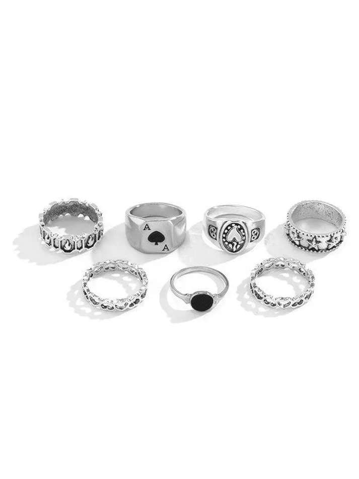 7 Piece Punk Poker Ring sold by Streetwear Society